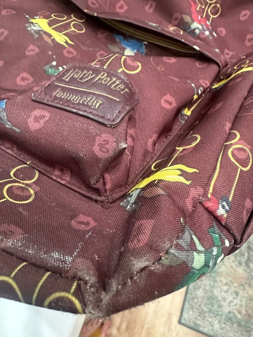 Loungefly Maroon Harry Potter Quidditch Kids Backpack- see pics